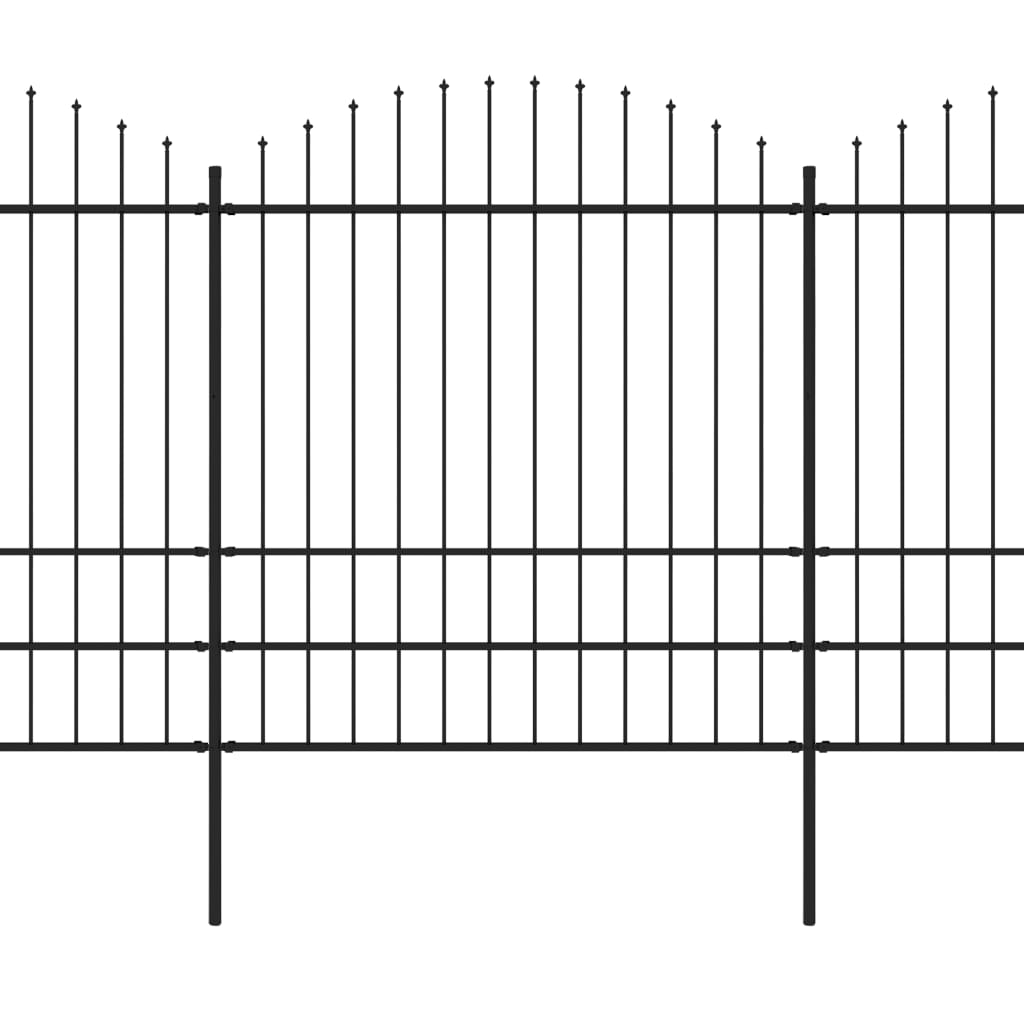 vidaXL Gard de grădină cu vârf tip suliță din oțel 1248x200 cm, negru