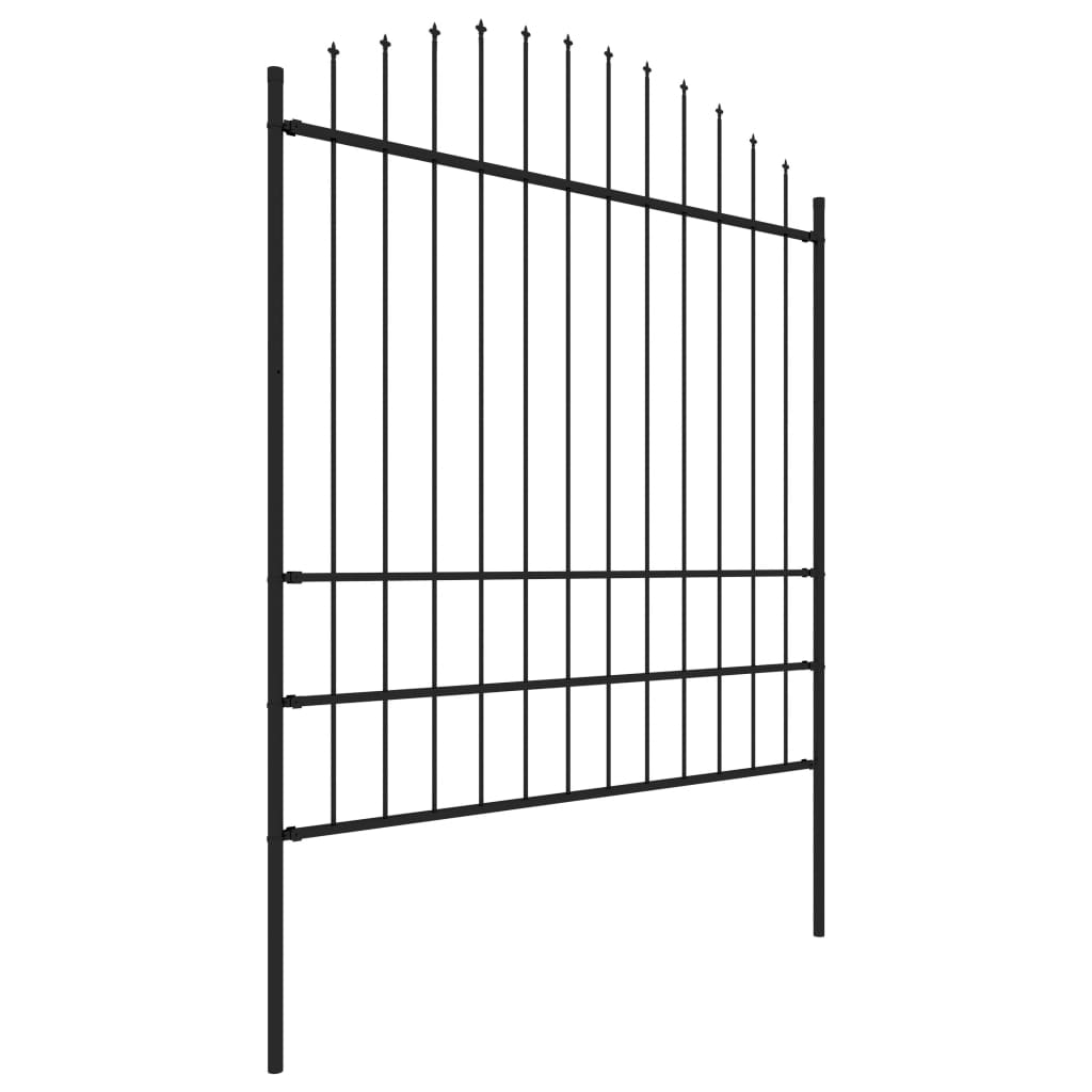 vidaXL Gard de grădină cu vârf tip suliță din oțel 1603,5x200 cm, negru