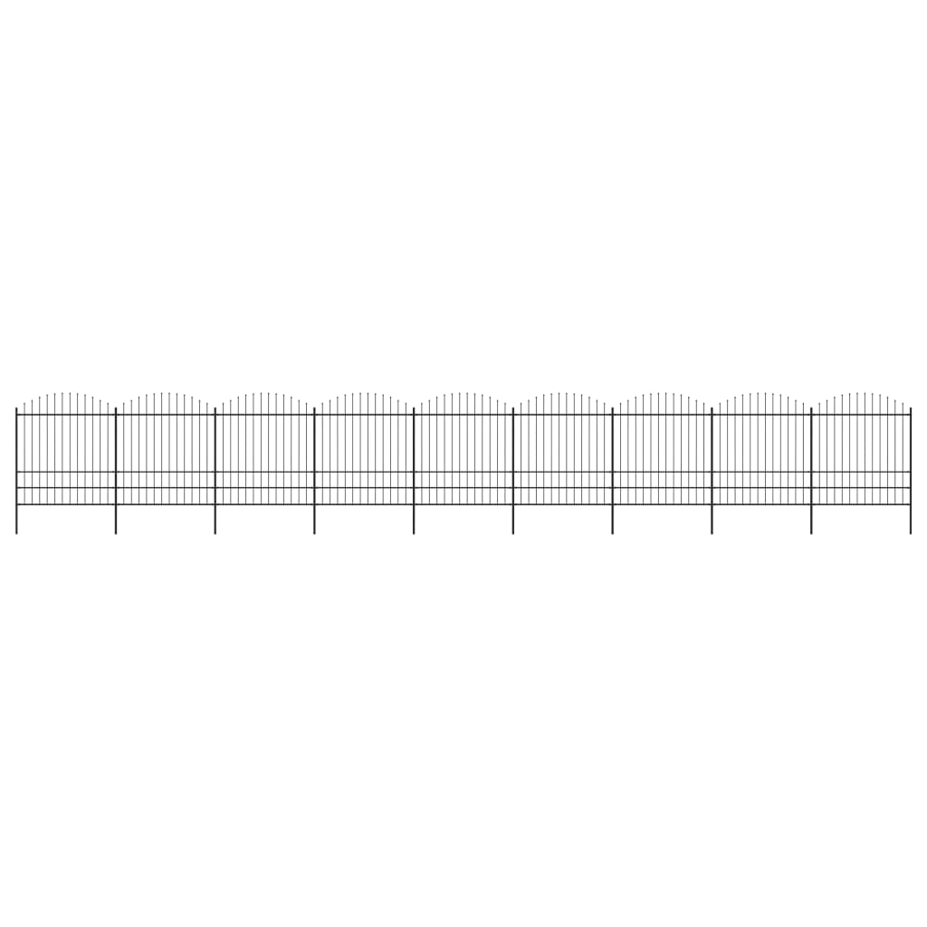 vidaXL Gard de grădină cu vârf tip suliță din oțel 1603,5x200 cm, negru