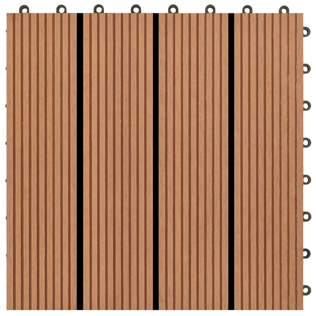 vidaXL Plăci de pardoseală, 22 buc., maro, 30 x 30 cm, WPC, 2 mp vidaXL Plăci de pardoseală, 22 buc., maro, 30 x 30 cm, WPC, 2 mp
