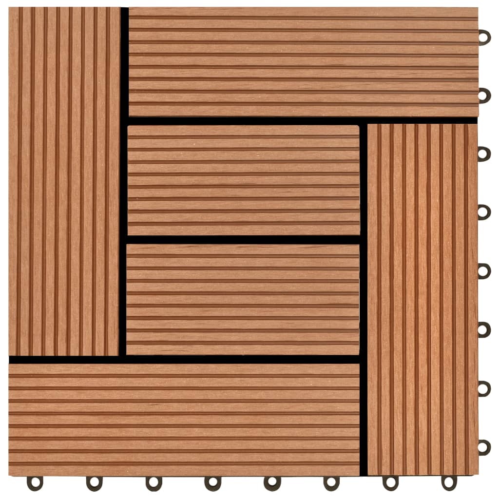 vidaXL Plăci de pardoseală, 22 buc., maro, 30 x 30 cm, WPC, 2 mp vidaXL Plăci de pardoseală, 22 buc., maro, 30 x 30 cm, WPC, 2 mp