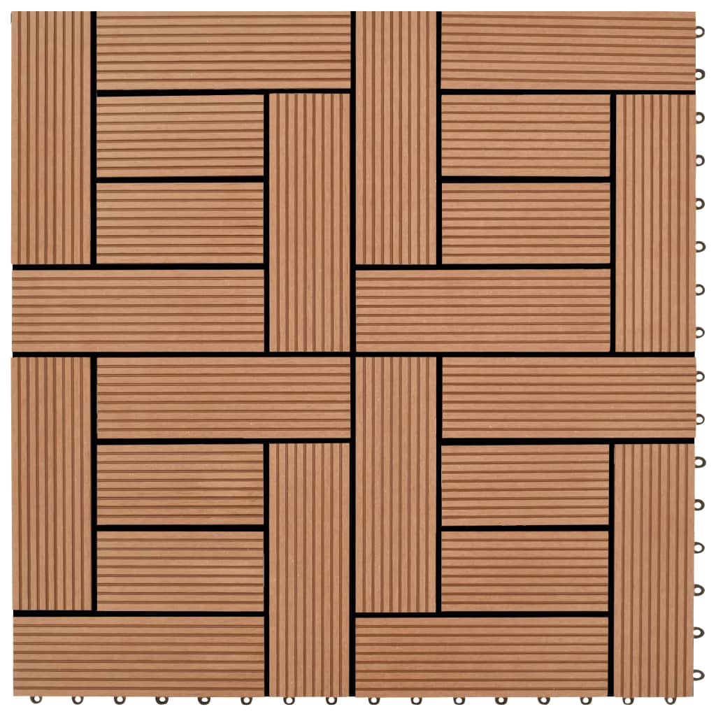 vidaXL Plăci de pardoseală, 22 buc., maro, 30 x 30 cm, WPC, 2 mp vidaXL Plăci de pardoseală, 22 buc., maro, 30 x 30 cm, WPC, 2 mp