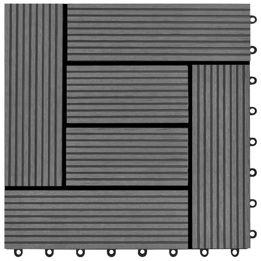 vidaXL Plăci de pardoseală, 22 buc., gri, 30 x 30 cm, WPC, 2 mp vidaXL Plăci de pardoseală, 22 buc., gri, 30 x 30 cm, WPC, 2 mp