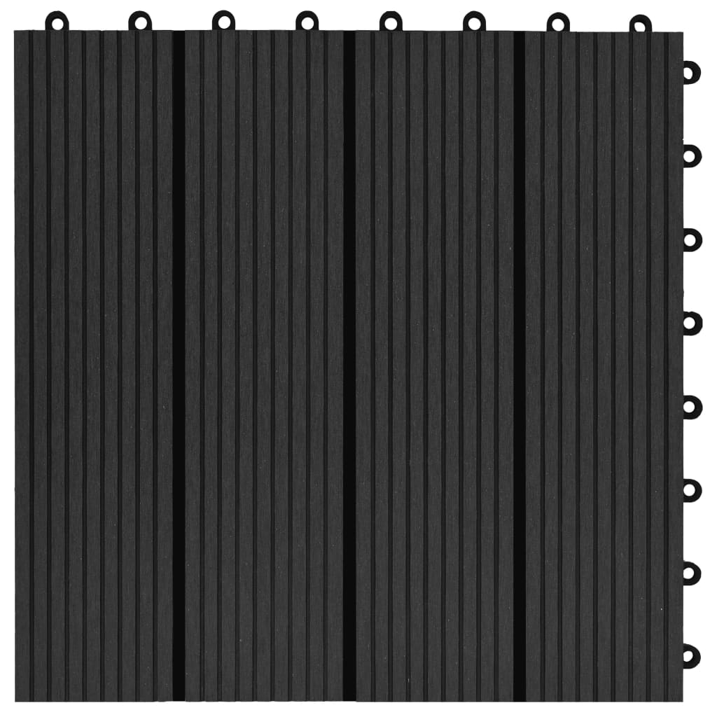 vidaXL Plăci de pardoseală, 22 buc., negru, 30 x 30 cm, WPC, 2 mp vidaXL Plăci de pardoseală, 22 buc., negru, 30 x 30 cm, WPC, 2 mp