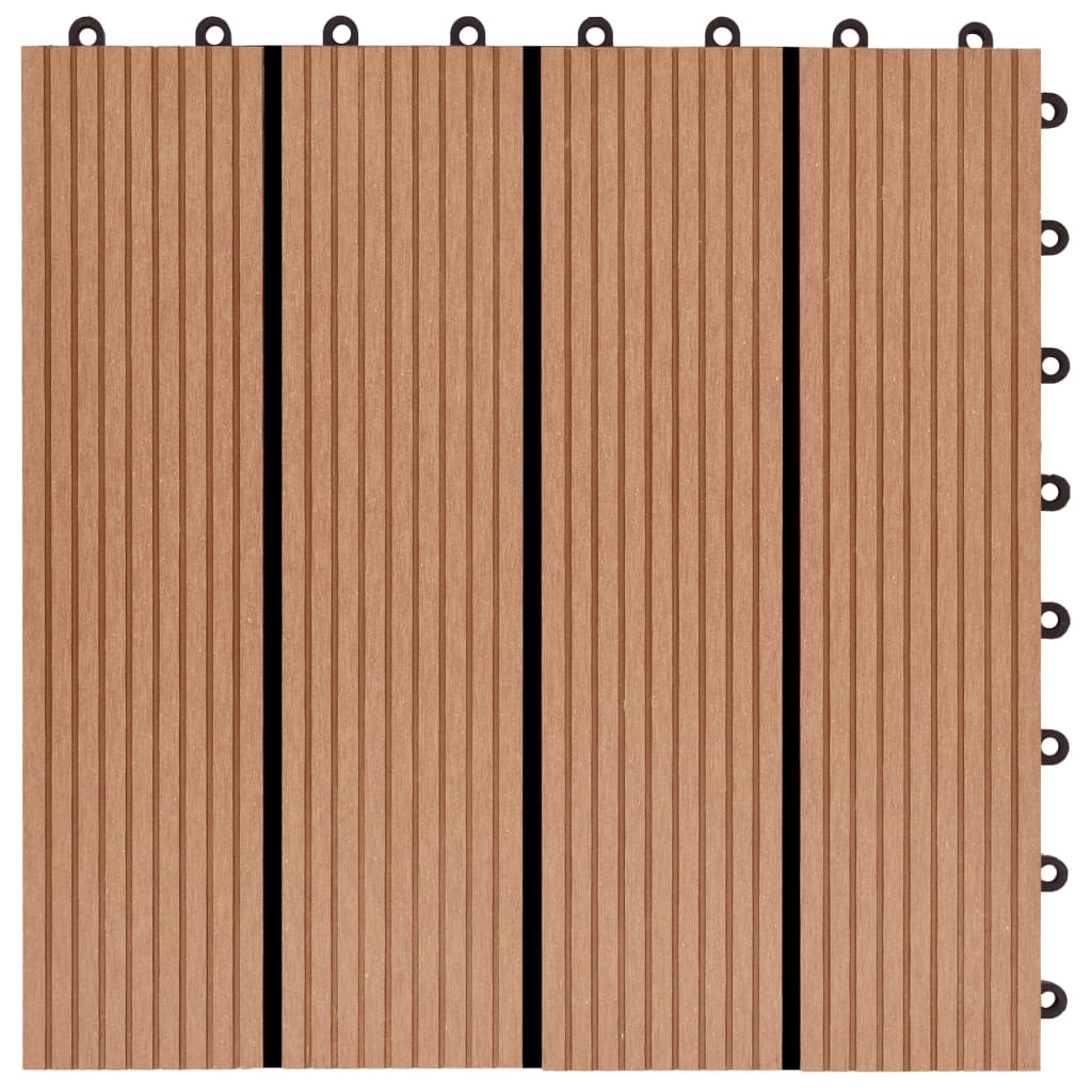 vidaXL Plăci de pardoseală, 22 buc., culoare tec, 30x30 cm, WPC, 2 mp vidaXL Plăci de pardoseală, 22 buc., culoare tec, 30x30 cm, WPC, 2 mp
