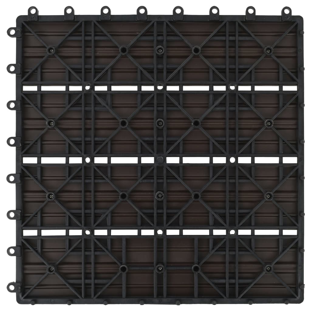 vidaXL Plăci de pardoseală, 22 buc., maro închis, 30x30 cm, WPC, 2 mp vidaXL Plăci de pardoseală, 22 buc., maro închis, 30x30 cm, WPC, 2 mp