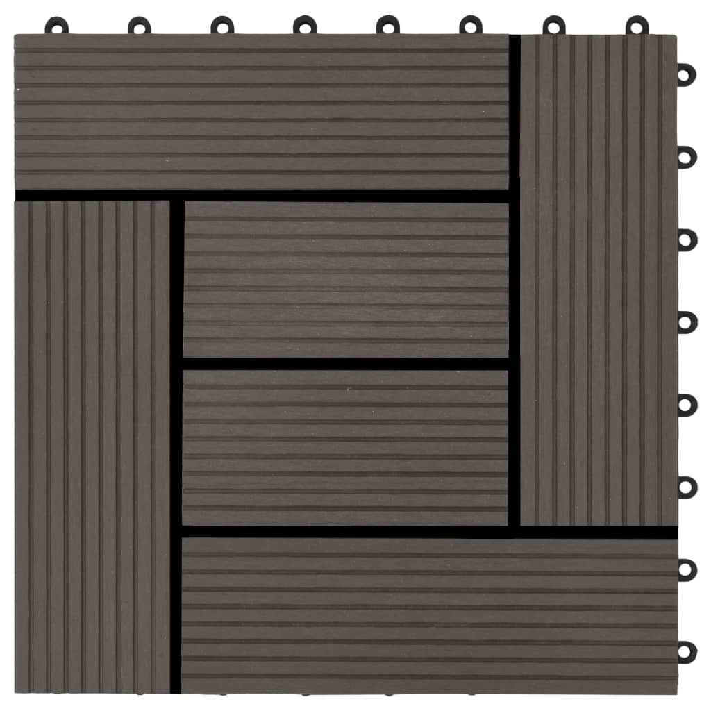 vidaXL Plăci de pardoseală, 22 buc., maro închis, 30x30 cm, WPC, 2 mp vidaXL Plăci de pardoseală, 22 buc., maro închis, 30x30 cm, WPC, 2 mp