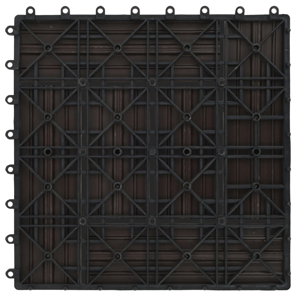 vidaXL Plăci de pardoseală, 22 buc., maro închis, 30x30 cm, WPC, 2 mp vidaXL Plăci de pardoseală, 22 buc., maro închis, 30x30 cm, WPC, 2 mp