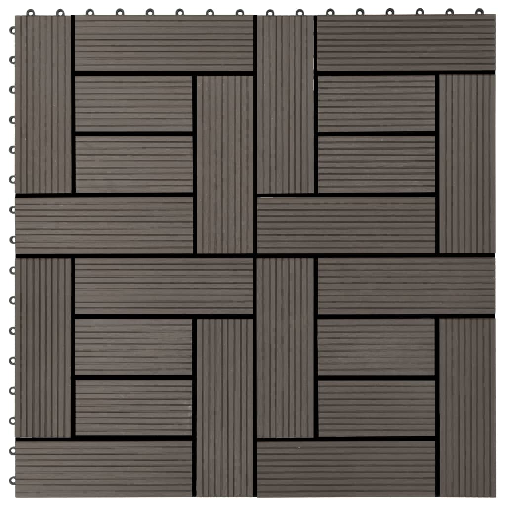 vidaXL Plăci de pardoseală, 22 buc., maro închis, 30x30 cm, WPC, 2 mp vidaXL Plăci de pardoseală, 22 buc., maro închis, 30x30 cm, WPC, 2 mp