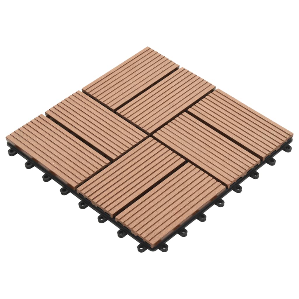 vidaXL Plăci de pardoseală, 22 buc., maro, 30 x 30 cm, WPC, 2 mp vidaXL Plăci de pardoseală, 22 buc., maro, 30 x 30 cm, WPC, 2 mp