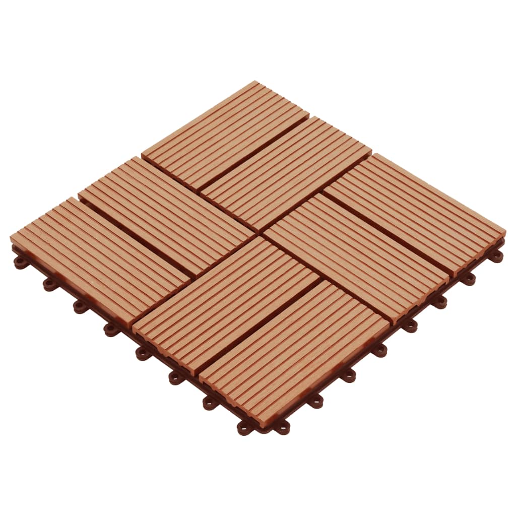 vidaXL Plăci de pardoseală, 22 buc., culoare tec, 30x30 cm, WPC, 2 mp vidaXL Plăci de pardoseală, 22 buc., culoare tec, 30x30 cm, WPC, 2 mp