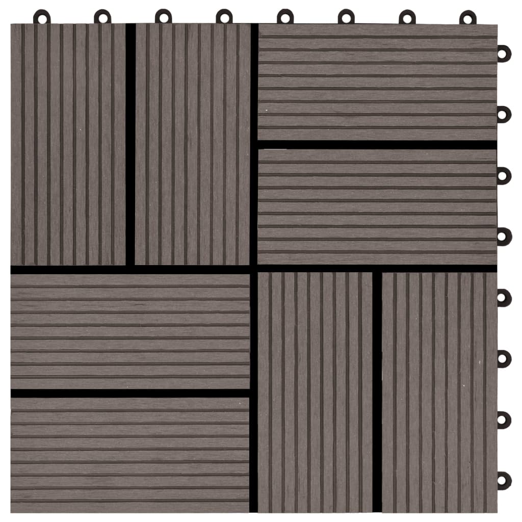 vidaXL Plăci de pardoseală, 22 buc., maro închis, 30x30 cm, WPC, 2 mp vidaXL Plăci de pardoseală, 22 buc., maro închis, 30x30 cm, WPC, 2 mp