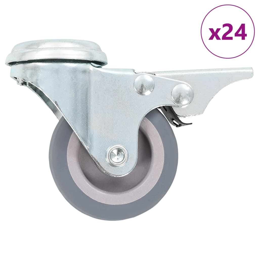 vidaXL Roți pivotante cu gaură pentru șurub, 24 buc., 50 mm vidaXL Roți pivotante cu gaură pentru șurub, 24 buc., 50 mm