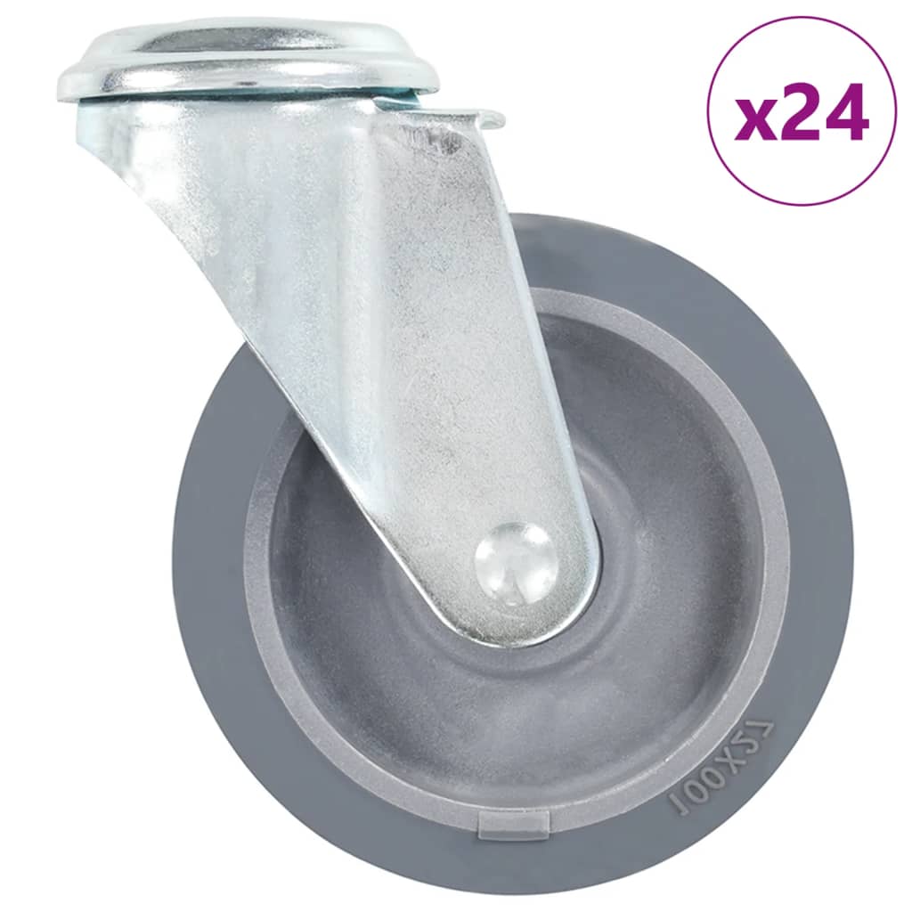 vidaXL Roți pivotante cu gaură pentru șurub, 24 buc., 100 mm vidaXL Roți pivotante cu gaură pentru șurub, 24 buc., 100 mm
