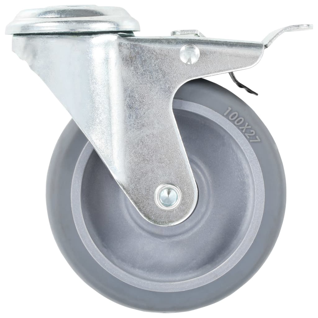 vidaXL Roți pivotante cu gaură pentru șurub, 16 buc., 100 mm vidaXL Roți pivotante cu gaură pentru șurub, 16 buc., 100 mm