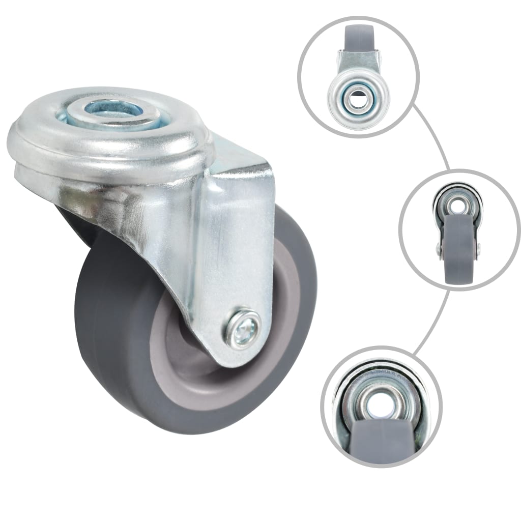 vidaXL Roți pivotante cu gaură pentru șurub, 8 buc., 50 mm vidaXL Roți pivotante cu gaură pentru șurub, 8 buc., 50 mm