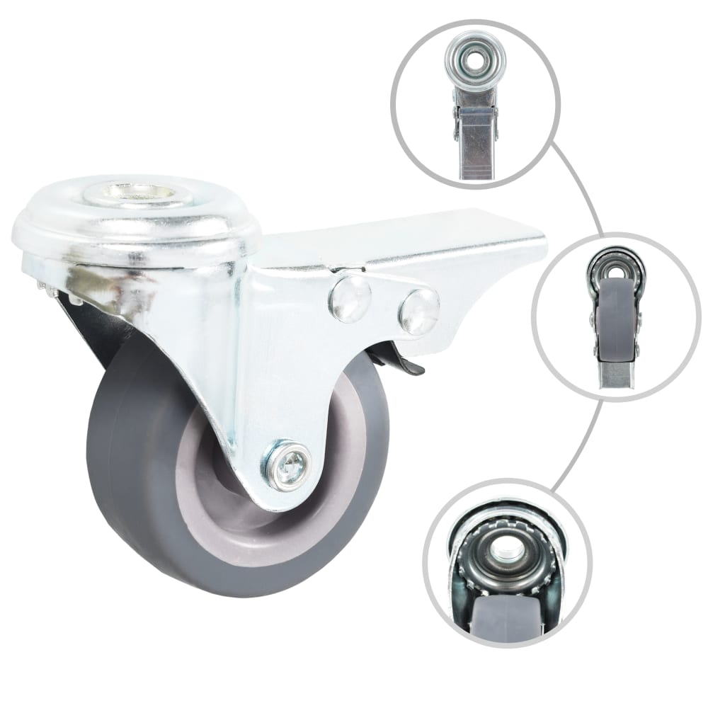 vidaXL Roți pivotante cu gaură pentru șurub, 12 buc., 50 mm vidaXL Roți pivotante cu gaură pentru șurub, 12 buc., 50 mm