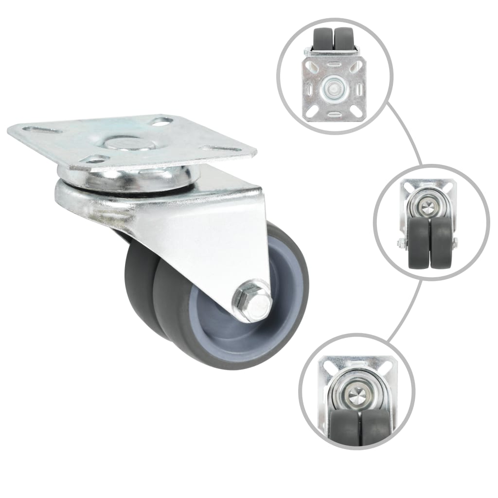 vidaXL Roți pivotante duble, 16 buc., 50 mm