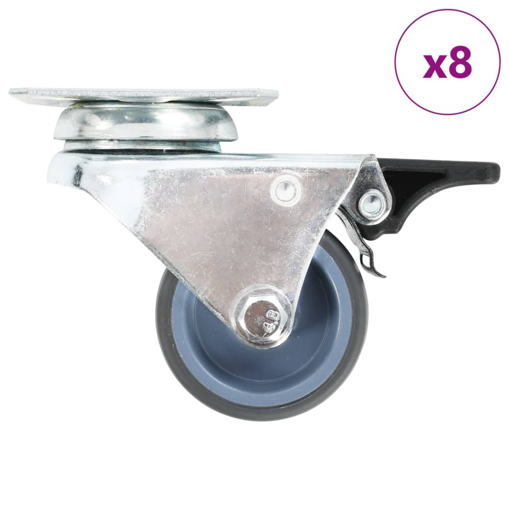 vidaXL Roți pivotante duble, 8 buc., 50 mm vidaXL Roți pivotante duble, 8 buc., 50 mm