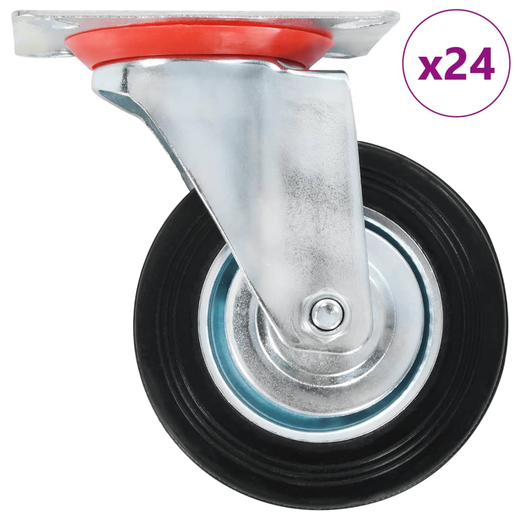 vidaXL Roți pivotante, 24 buc., 100 mm vidaXL Roți pivotante, 24 buc., 100 mm