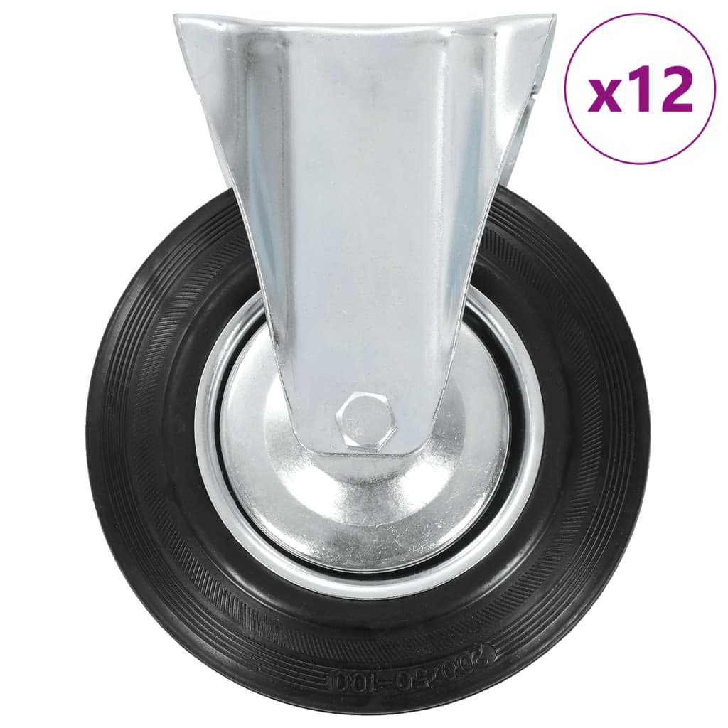vidaXL Roți fixe, 12 buc., 200 mm vidaXL Roți fixe, 12 buc., 200 mm