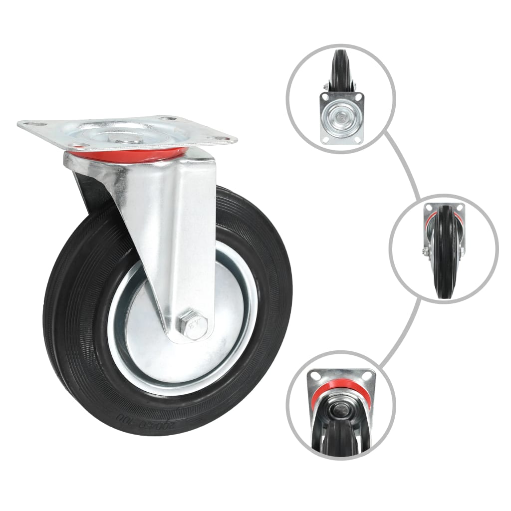 vidaXL Roți pivotante, 8 buc., 200 mm vidaXL Roți pivotante, 8 buc., 200 mm