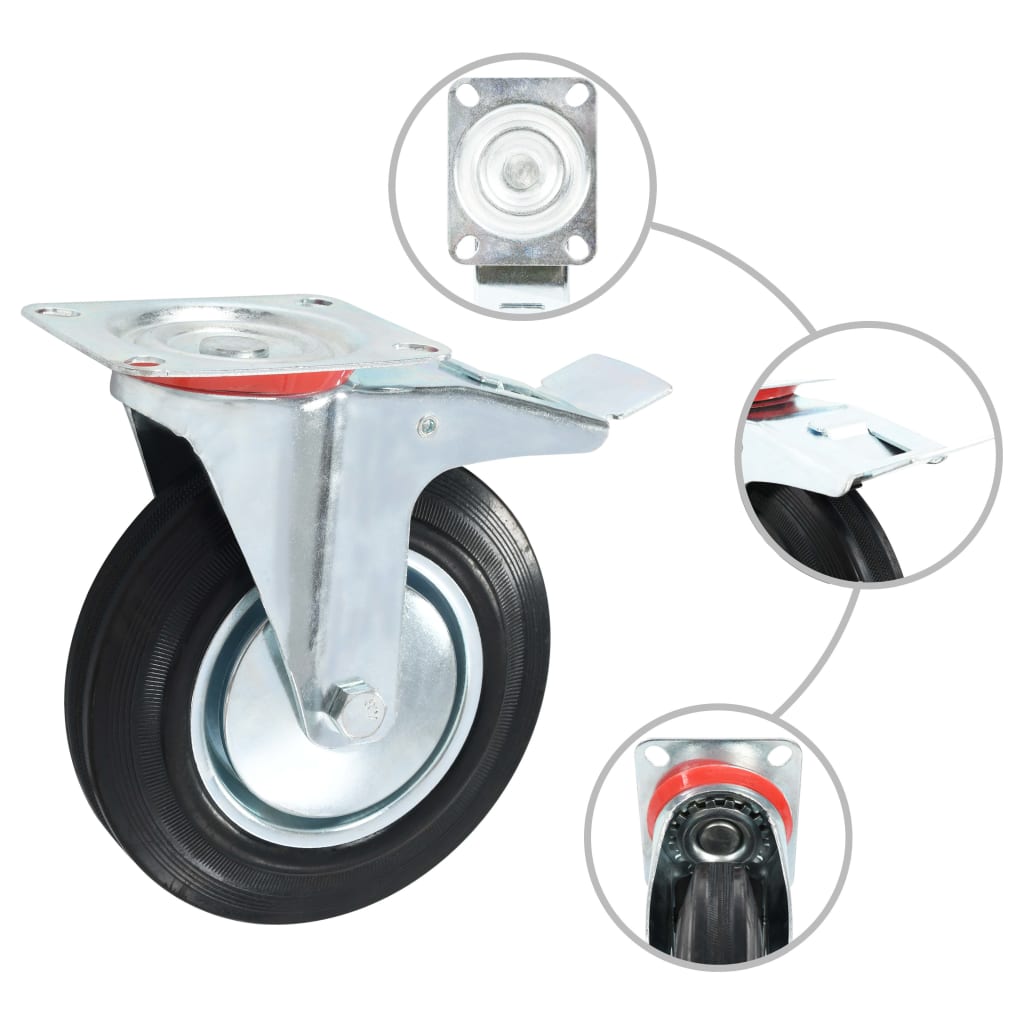 vidaXL Roți pivotante, 8 buc., 200 mm vidaXL Roți pivotante, 8 buc., 200 mm