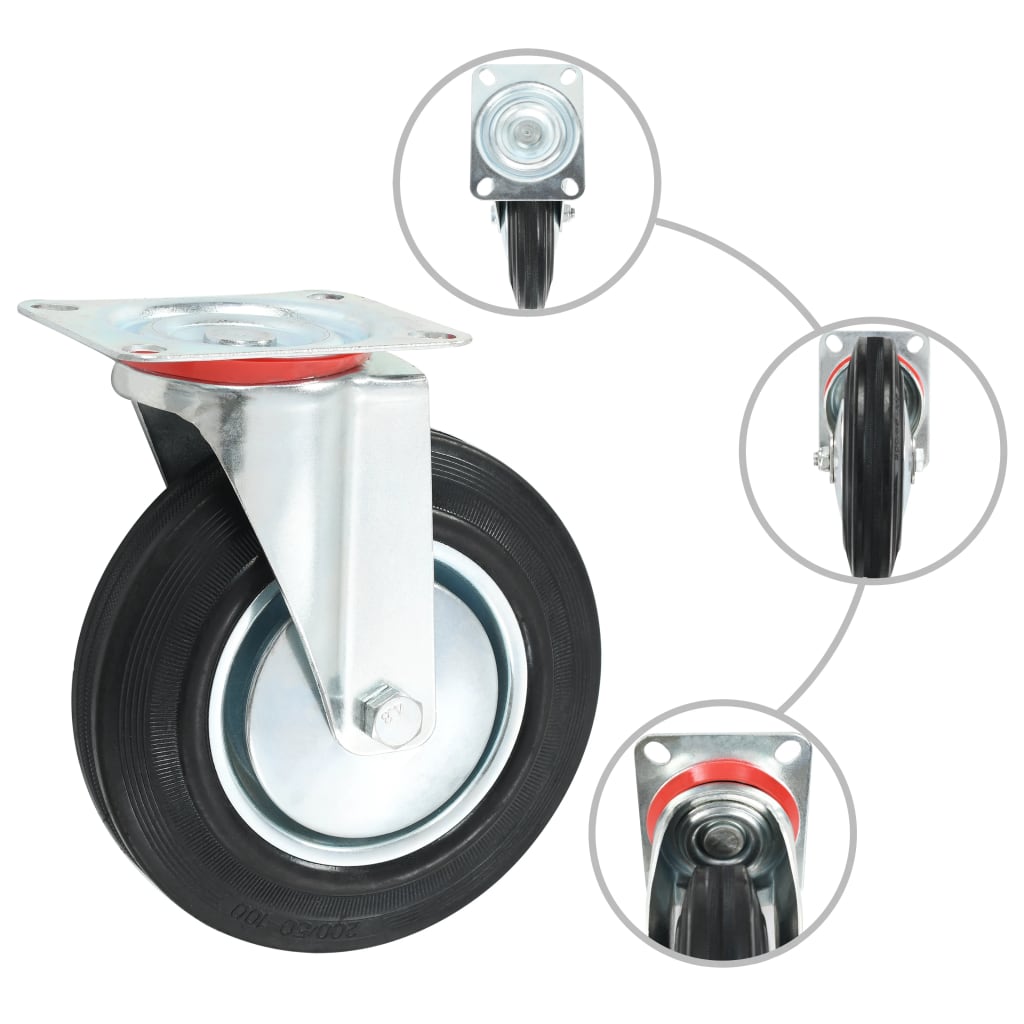 vidaXL Roți pivotante, 8 buc., 200 mm vidaXL Roți pivotante, 8 buc., 200 mm