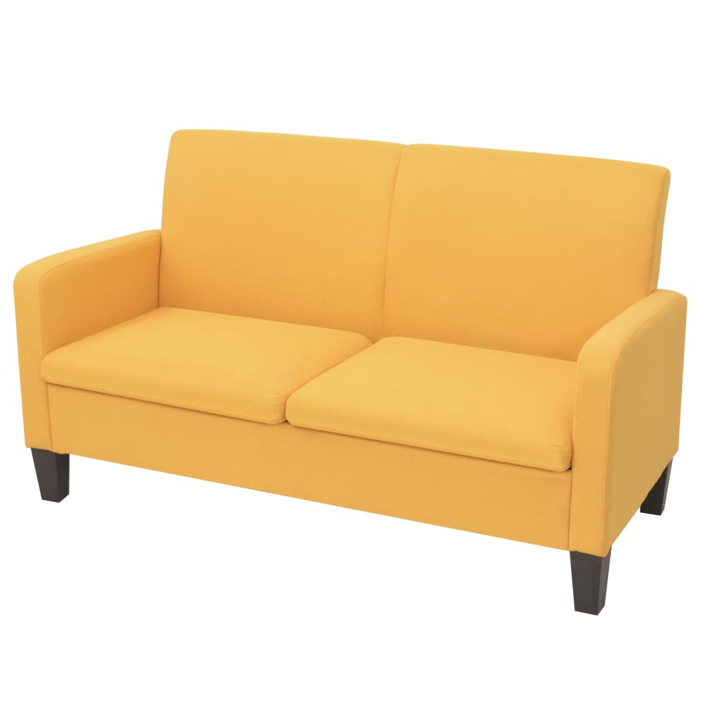 vidaXL Set de canapele, 2 piese, galben, material textil vidaXL Set de canapele, 2 piese, galben, material textil