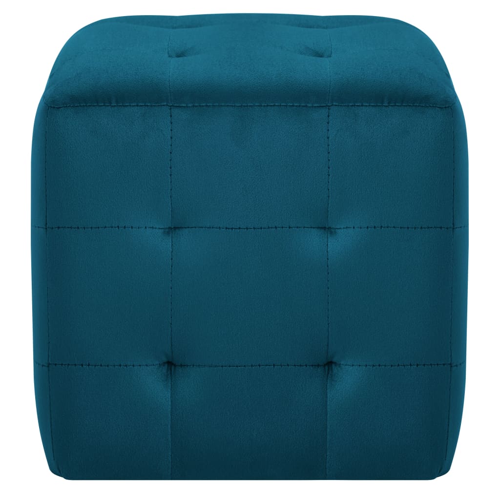 vidaXL Taburet, 2 buc., albastru, 30 x 30 x 30 cm, țesătură catifea vidaXL Taburet, 2 buc., albastru, 30 x 30 x 30 cm, țesătură catifea