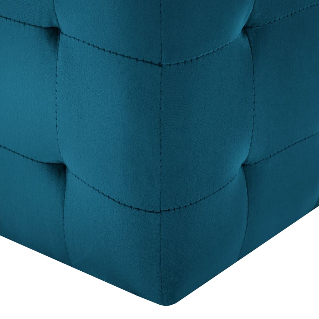 vidaXL Taburet, 2 buc., albastru, 30 x 30 x 30 cm, țesătură catifea vidaXL Taburet, 2 buc., albastru, 30 x 30 x 30 cm, țesătură catifea