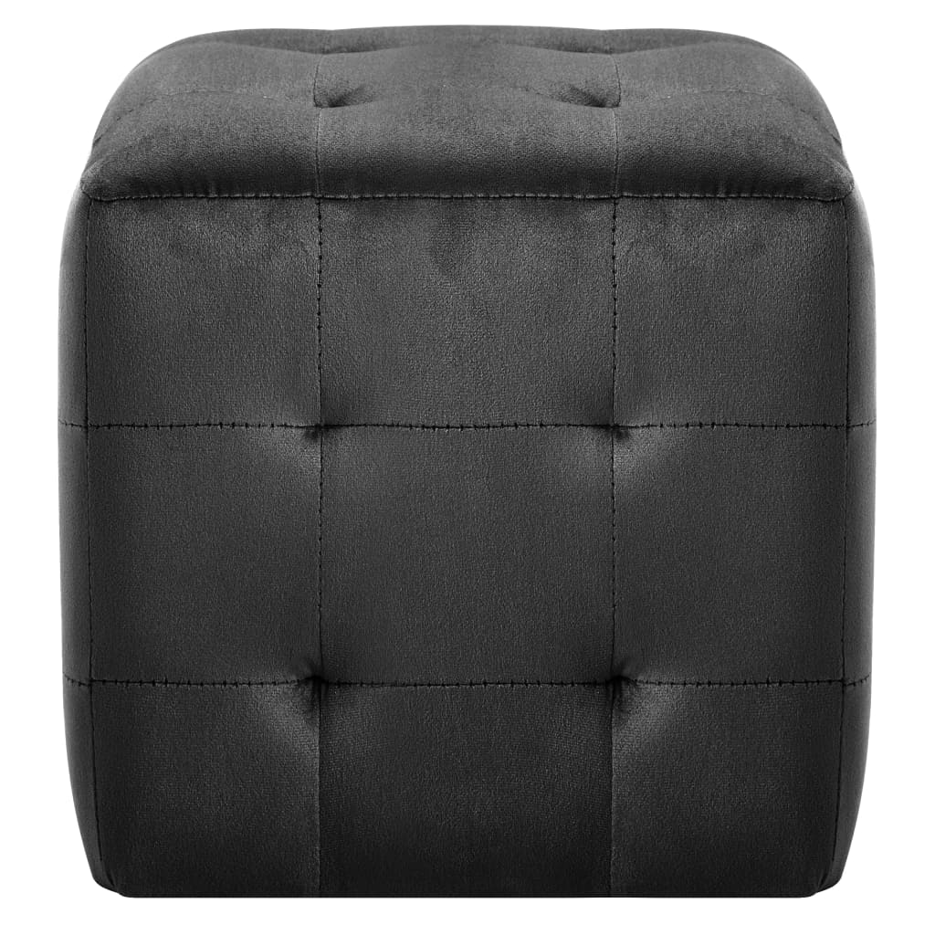 vidaXL Taburet, 2 buc., negru, 30 x 30 x 30 cm, țesătură din catifea vidaXL Taburet, 2 buc., negru, 30 x 30 x 30 cm, țesătură din catifea