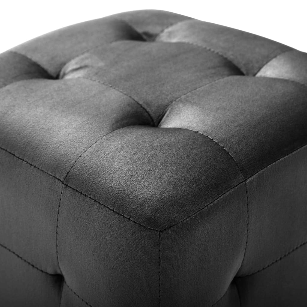 vidaXL Taburet, 2 buc., negru, 30 x 30 x 30 cm, țesătură din catifea vidaXL Taburet, 2 buc., negru, 30 x 30 x 30 cm, țesătură din catifea