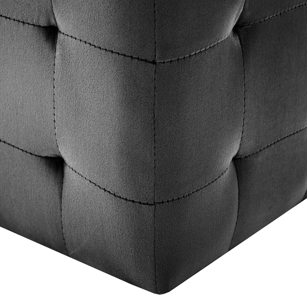 vidaXL Taburet, 2 buc., negru, 30 x 30 x 30 cm, țesătură din catifea vidaXL Taburet, 2 buc., negru, 30 x 30 x 30 cm, țesătură din catifea
