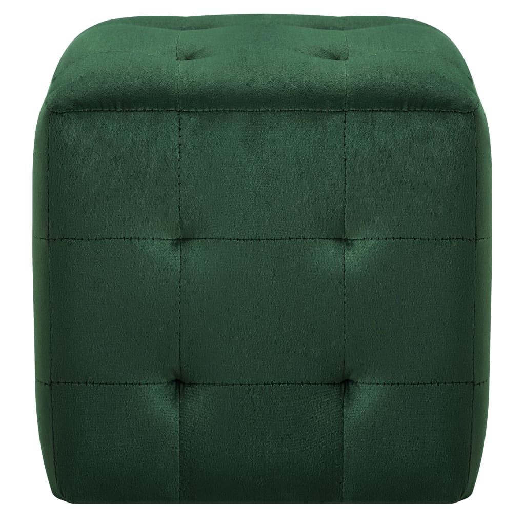 vidaXL Taburet, 2 buc., verde, 30 x 30 x 30 cm, țesătură catifea vidaXL Taburet, 2 buc., verde, 30 x 30 x 30 cm, țesătură catifea