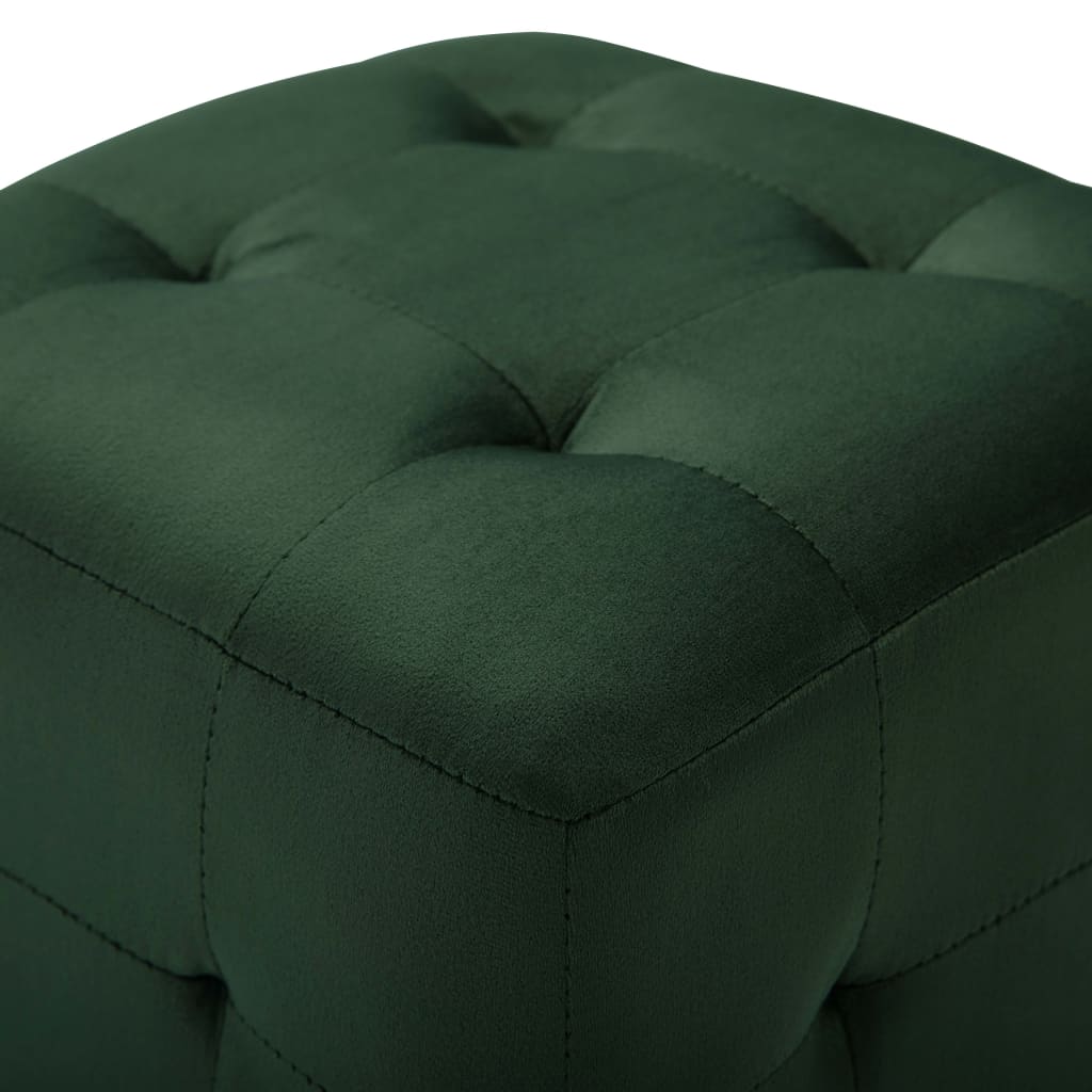 vidaXL Taburet, 2 buc., verde, 30 x 30 x 30 cm, țesătură catifea vidaXL Taburet, 2 buc., verde, 30 x 30 x 30 cm, țesătură catifea