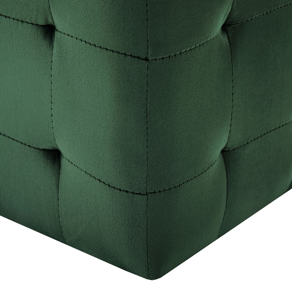vidaXL Taburet, 2 buc., verde, 30 x 30 x 30 cm, țesătură catifea vidaXL Taburet, 2 buc., verde, 30 x 30 x 30 cm, țesătură catifea