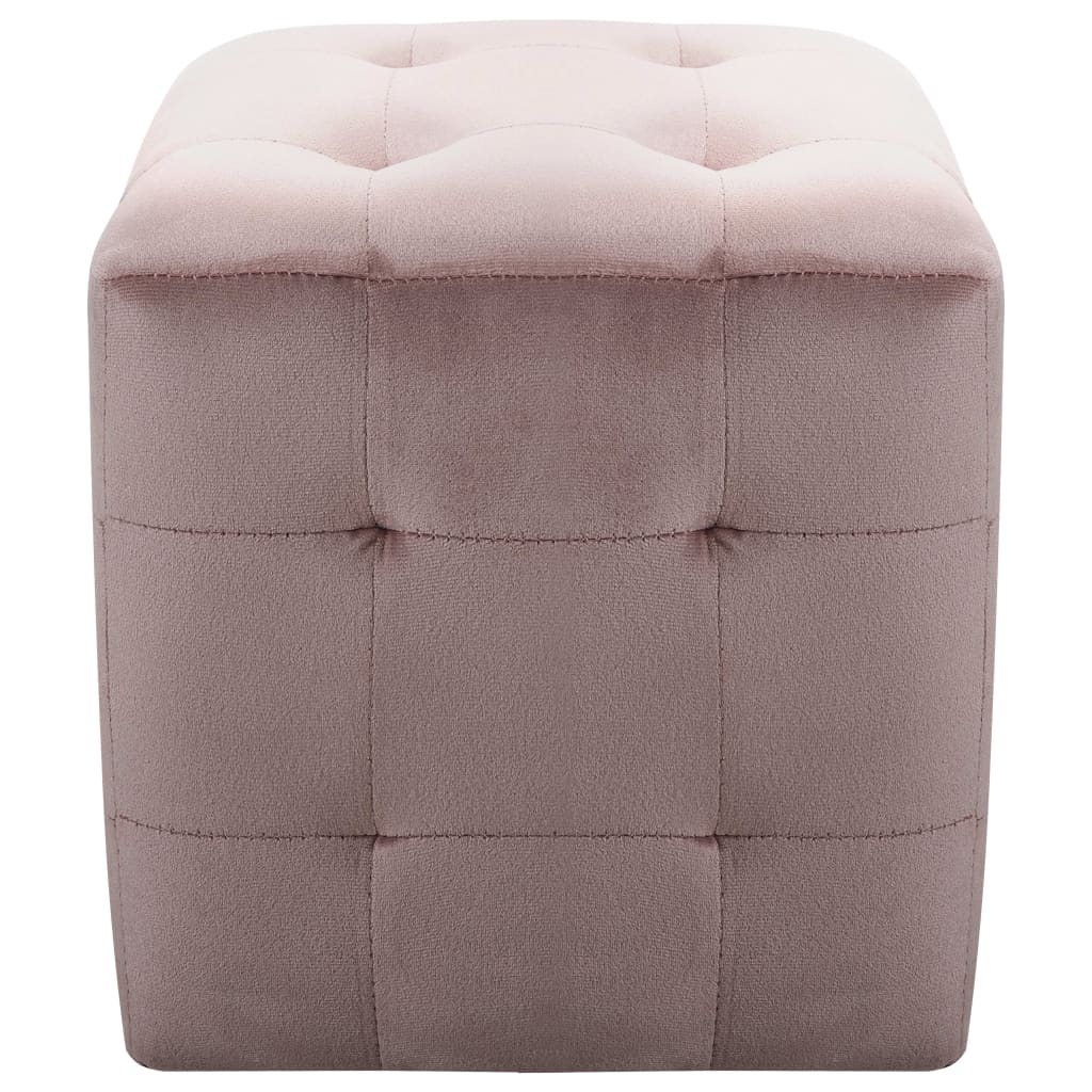 vidaXL Taburet, 2 buc., roz, 30 x 30 x 30 cm, țesătură din catifea vidaXL Taburet, 2 buc., roz, 30 x 30 x 30 cm, țesătură din catifea