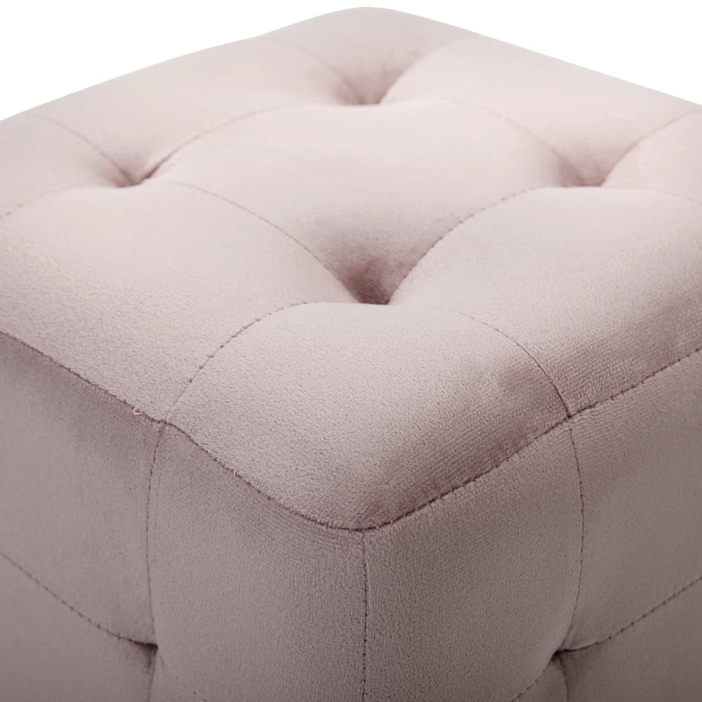 vidaXL Taburet, 2 buc., roz, 30 x 30 x 30 cm, țesătură din catifea vidaXL Taburet, 2 buc., roz, 30 x 30 x 30 cm, țesătură din catifea