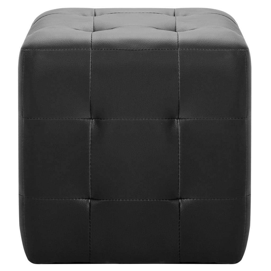 vidaXL Taburet, 2 buc., negru, 30 x 30 x 30 cm, piele ecologică vidaXL Taburet, 2 buc., negru, 30 x 30 x 30 cm, piele ecologică