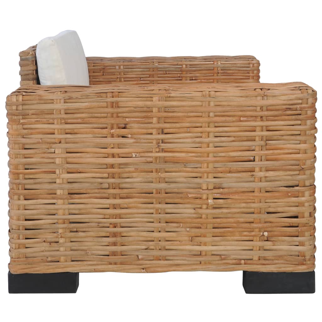 vidaXL Set canapea cu perne, 2 piese, ratan natural