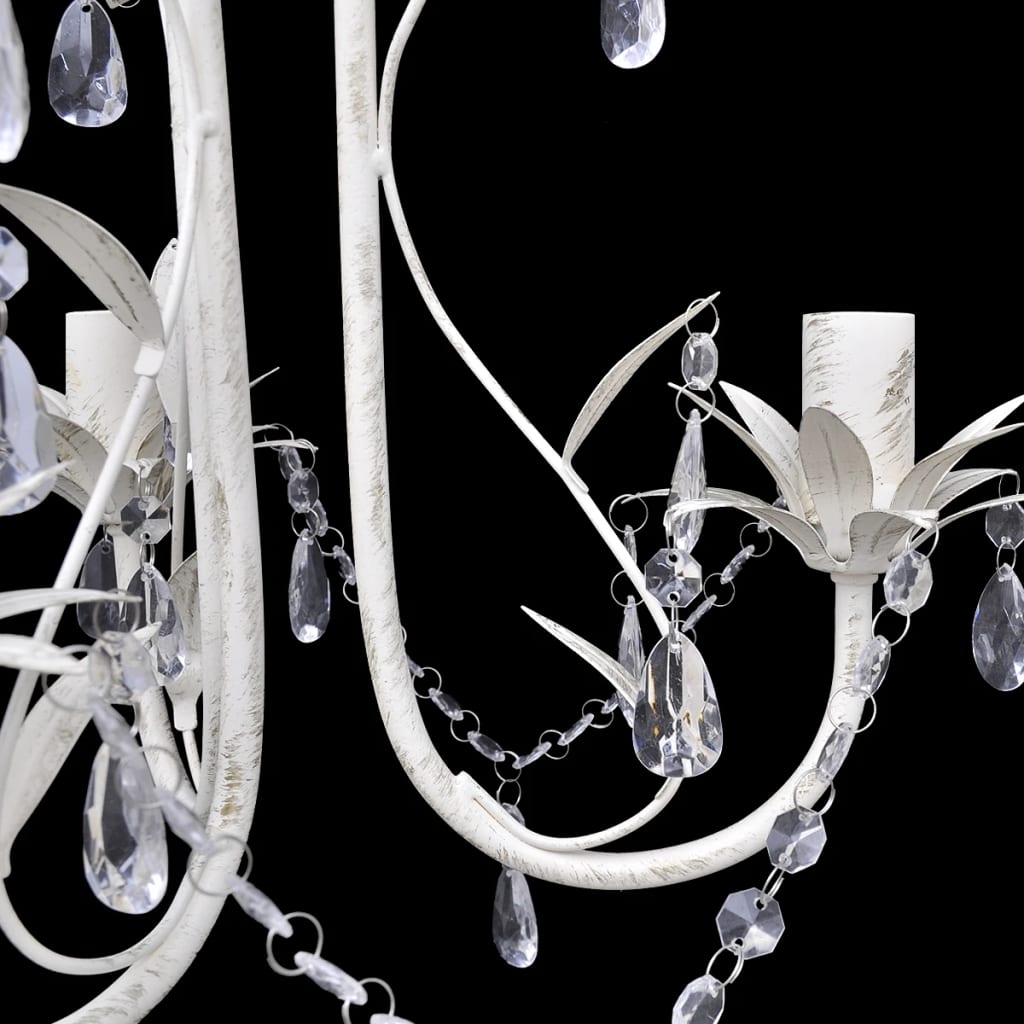 vidaXL Candelabre suspendate de plafon cu cristale 2 buc. alb elegant vidaXL Candelabre suspendate de plafon cu cristale 2 buc. alb elegant