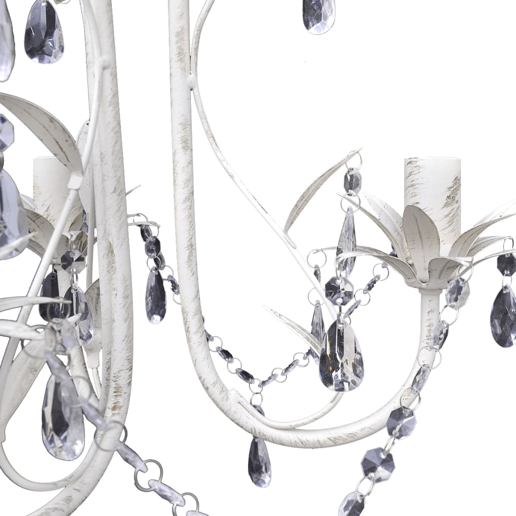vidaXL Candelabre suspendate de plafon cu cristale 2 buc. alb elegant vidaXL Candelabre suspendate de plafon cu cristale 2 buc. alb elegant