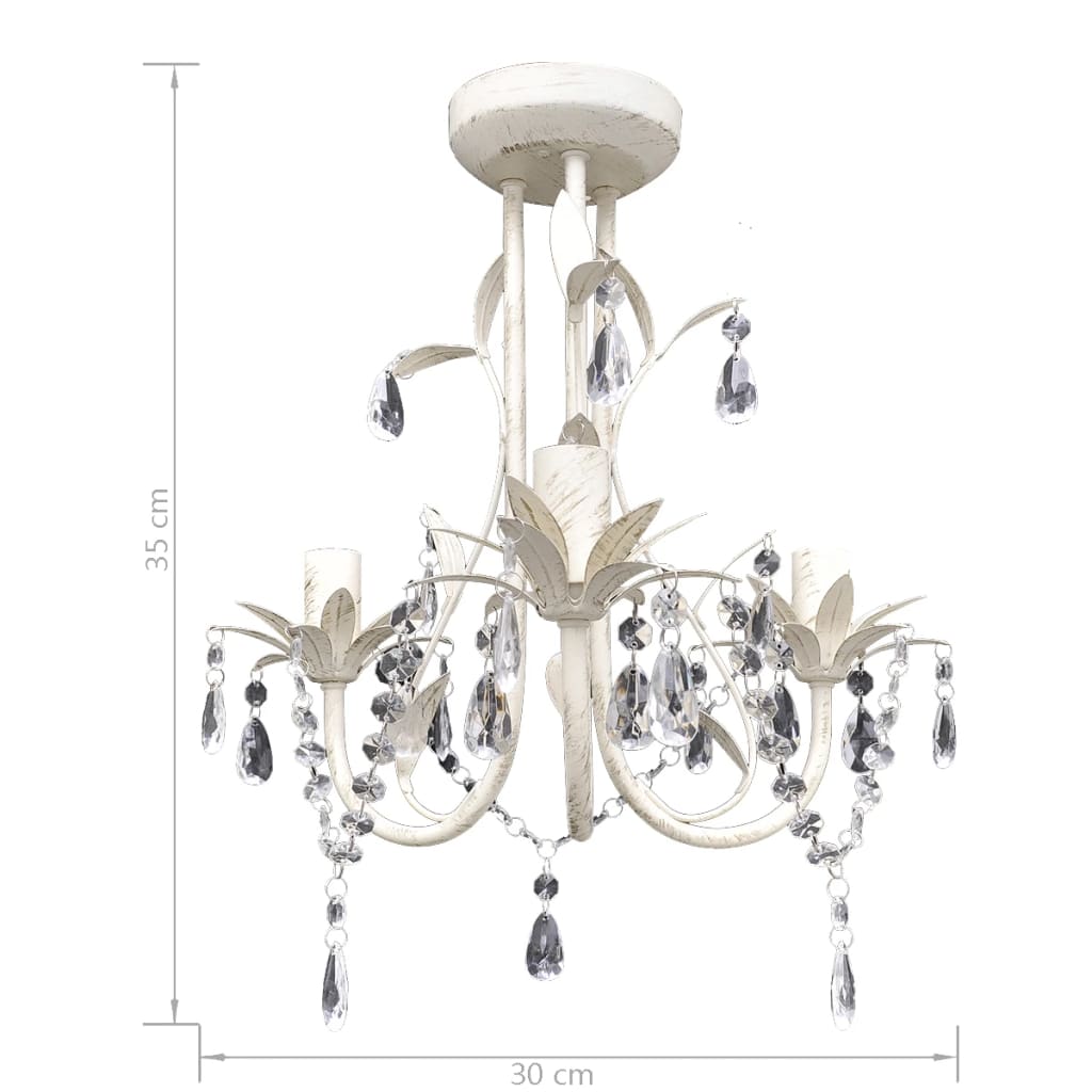 vidaXL Candelabre suspendate de plafon cu cristale 2 buc. alb elegant vidaXL Candelabre suspendate de plafon cu cristale 2 buc. alb elegant