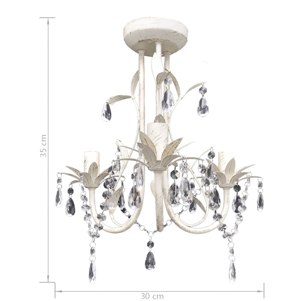 vidaXL Candelabre suspendate de plafon cu cristale 4 buc. alb elegant vidaXL Candelabre suspendate de plafon cu cristale 4 buc. alb elegant