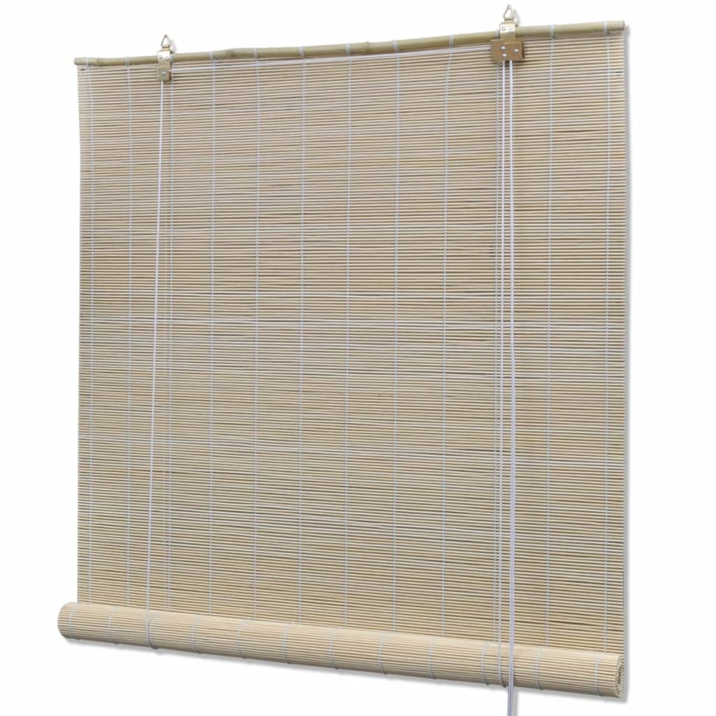 vidaXL Jaluzele din bambus natural tip rulou, 2 buc., 120 x 160 cm vidaXL Jaluzele din bambus natural tip rulou, 2 buc., 120 x 160 cm