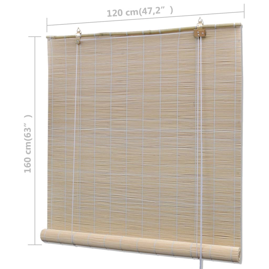 vidaXL Jaluzele din bambus natural tip rulou, 4 buc., 120 x 160 cm