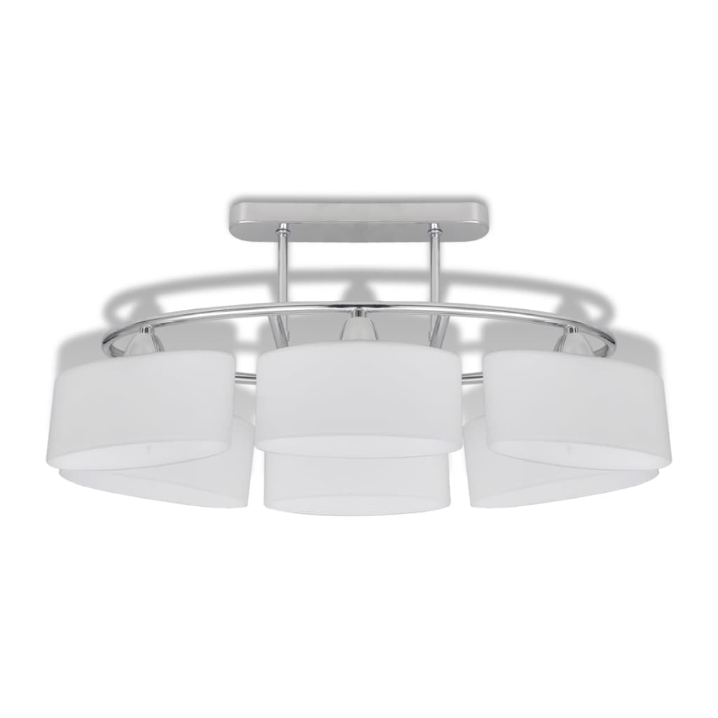 vidaXL Lustră cu abajururi din sticlă, 4 buc., E14 vidaXL Lustră cu abajururi din sticlă, 4 buc., E14