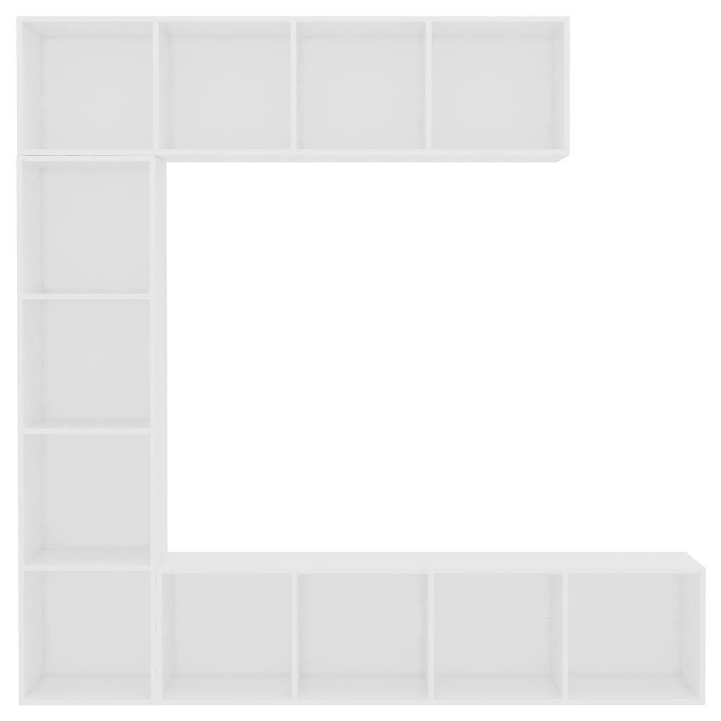 vidaXL Set bibliotecă/dulap TV, 3 piese, alb, 180 x 30 x 180 cm vidaXL Set bibliotecă/dulap TV, 3 piese, alb, 180 x 30 x 180 cm
