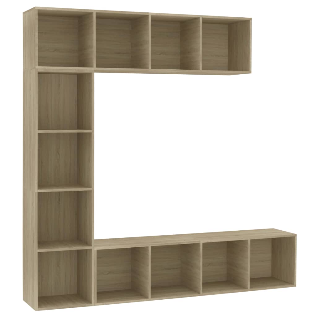 vidaXL Dulap cărți / TV, 3 piese, stejar Sonoma, 180 x 30 x 180 cm vidaXL Dulap cărți / TV, 3 piese, stejar Sonoma, 180 x 30 x 180 cm